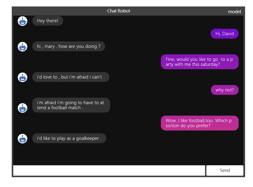 An Example Dialog of Chatting Robot